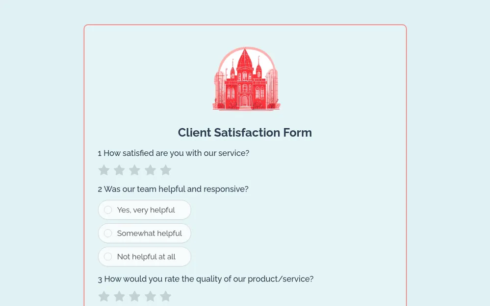 Client Satisfaction Form Template template image