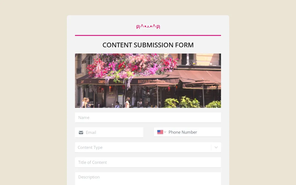 Content Submission Form Template template image