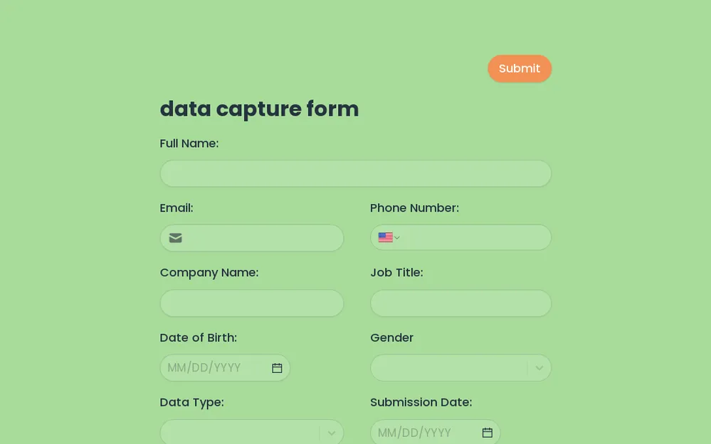 Data Capture Form Template template image