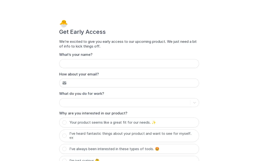 Early Access Form Template template image