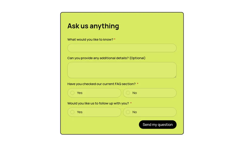 FAQ Form Template template image