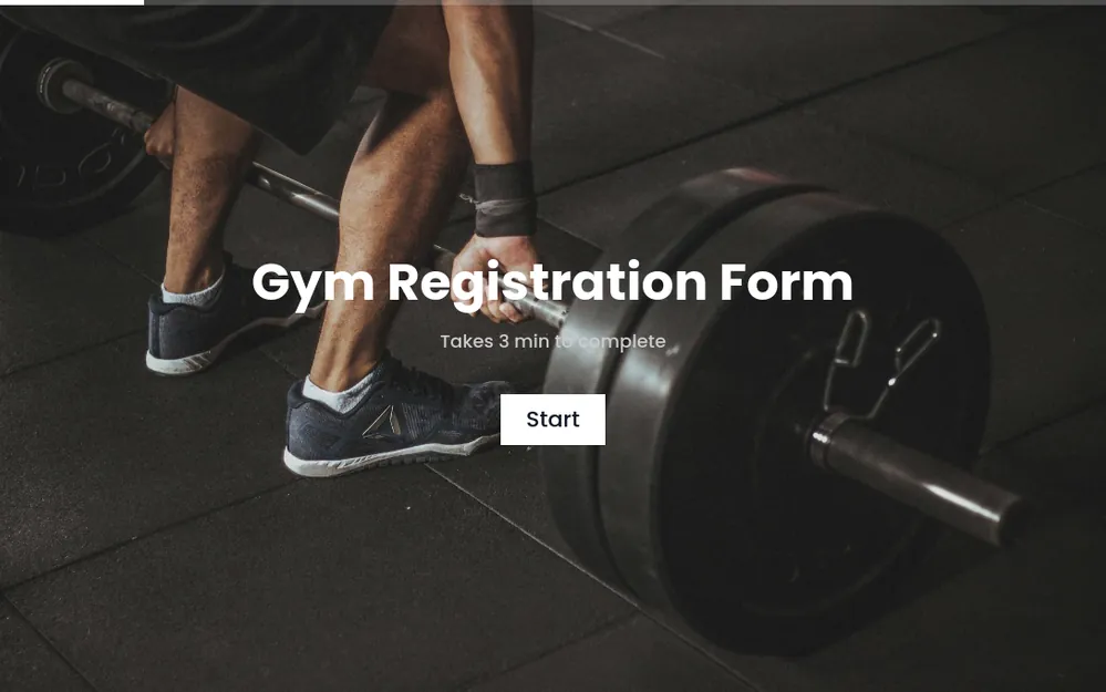 Gym Registration Form Template template image