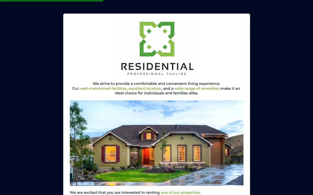 House Rental Application Form Template template image