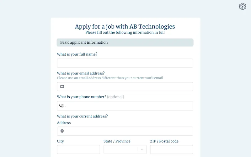 Job Application Form Template template image