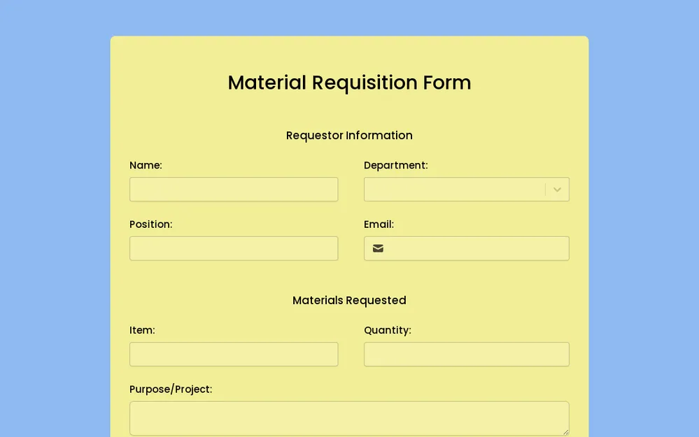 Material Requisition Form (MRF) Template template image