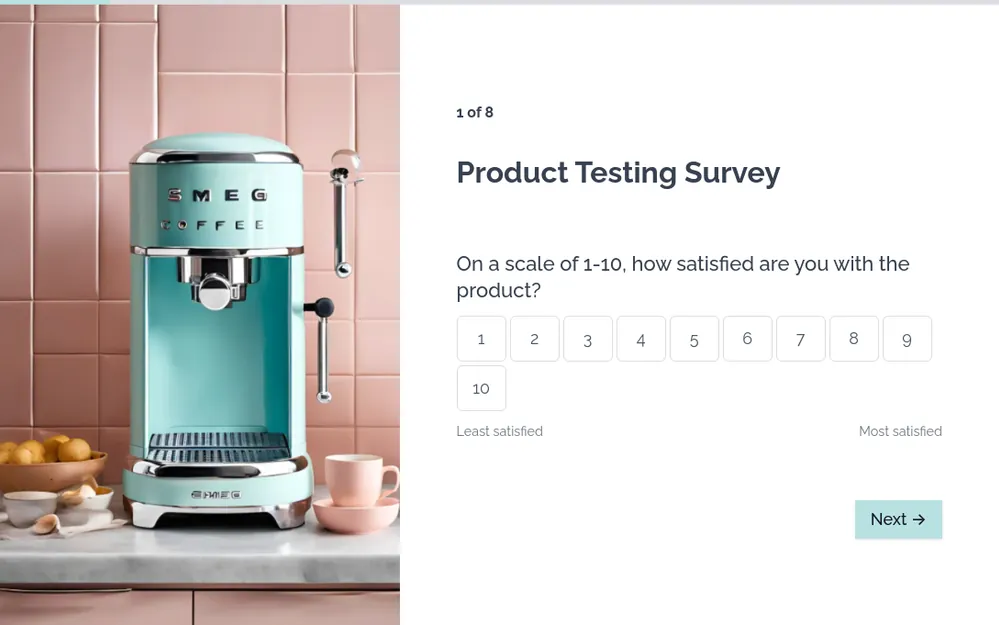 Product Testing Survey Template template image