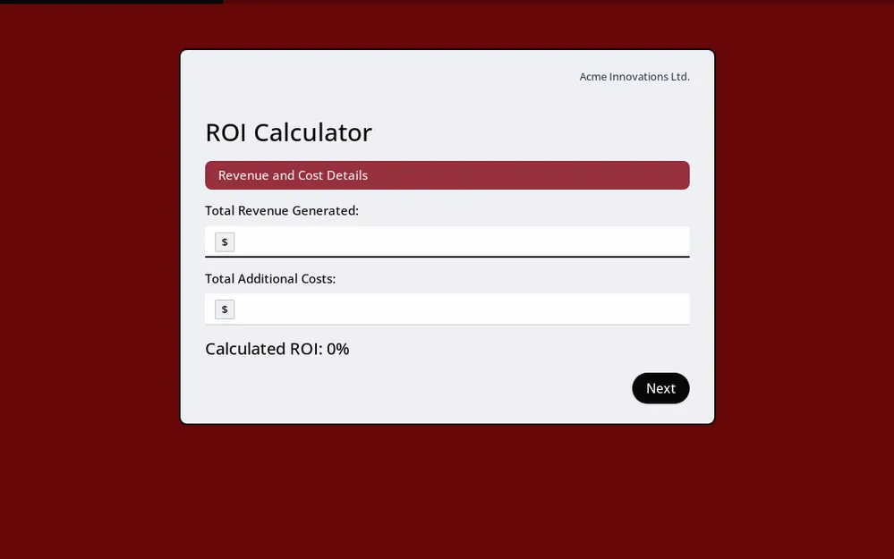 ROI Calculator template image