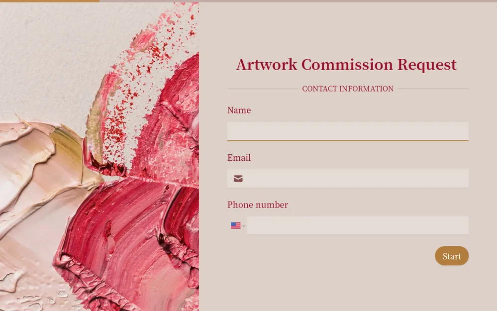 Artwork Commission Request Form Template template preview