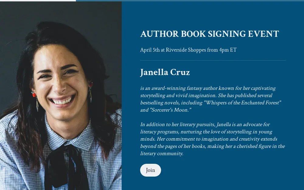 Author Book Signing Event Form Template template preview