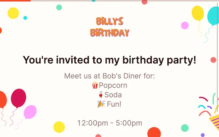 Birthday Invitation RSVP Template template preview