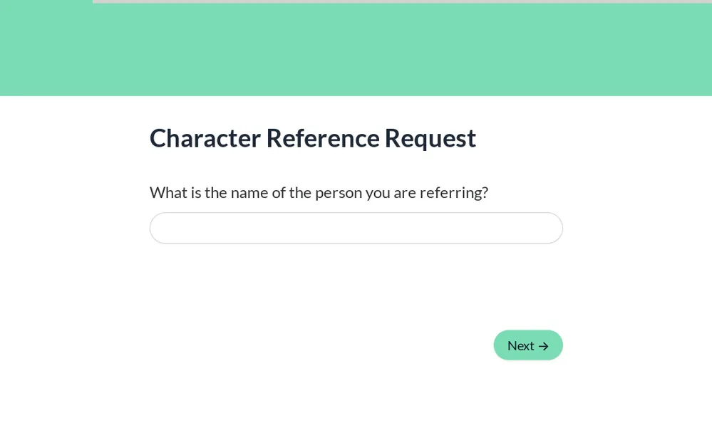 Character Reference Request Form Template template preview