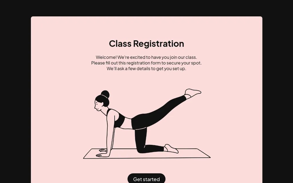 Class Registration Form Template template preview