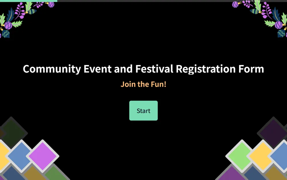 Community Event and Festival Registration Form Template template preview