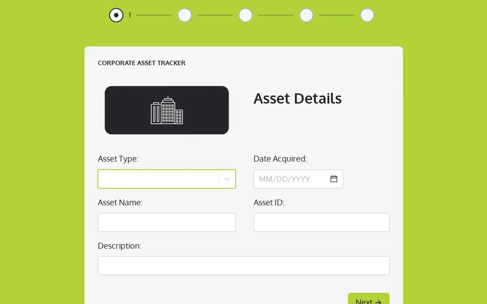 Modèle de formulaire de suivi des actifs de l'entreprise template preview