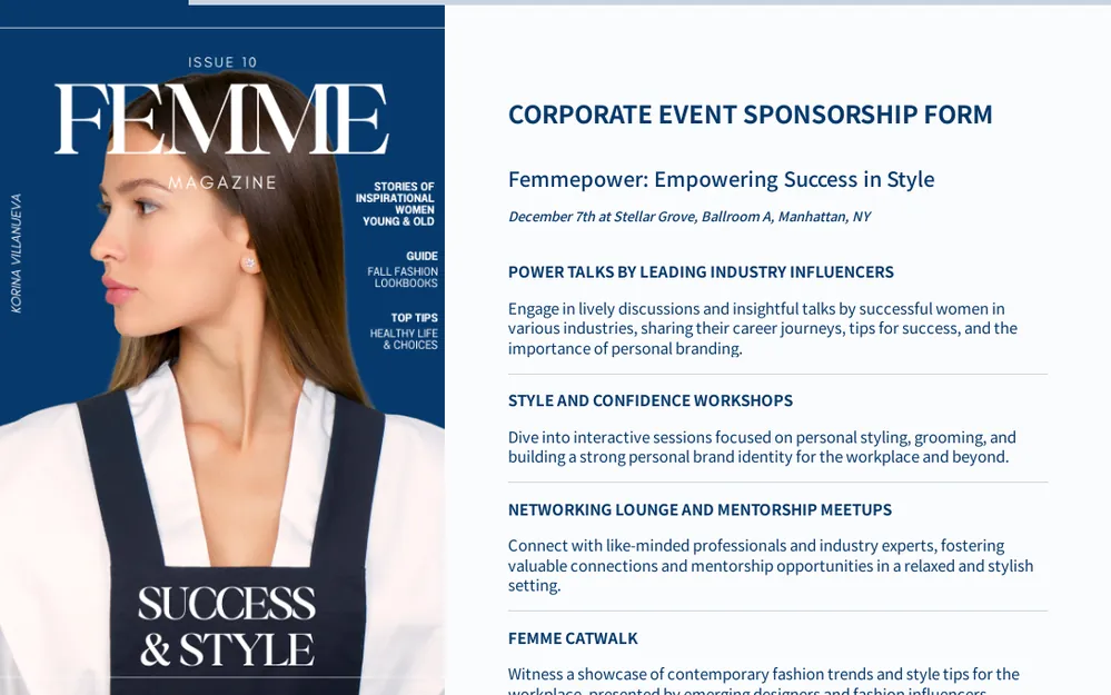 Corporate Event Sponsorship Form Template template preview