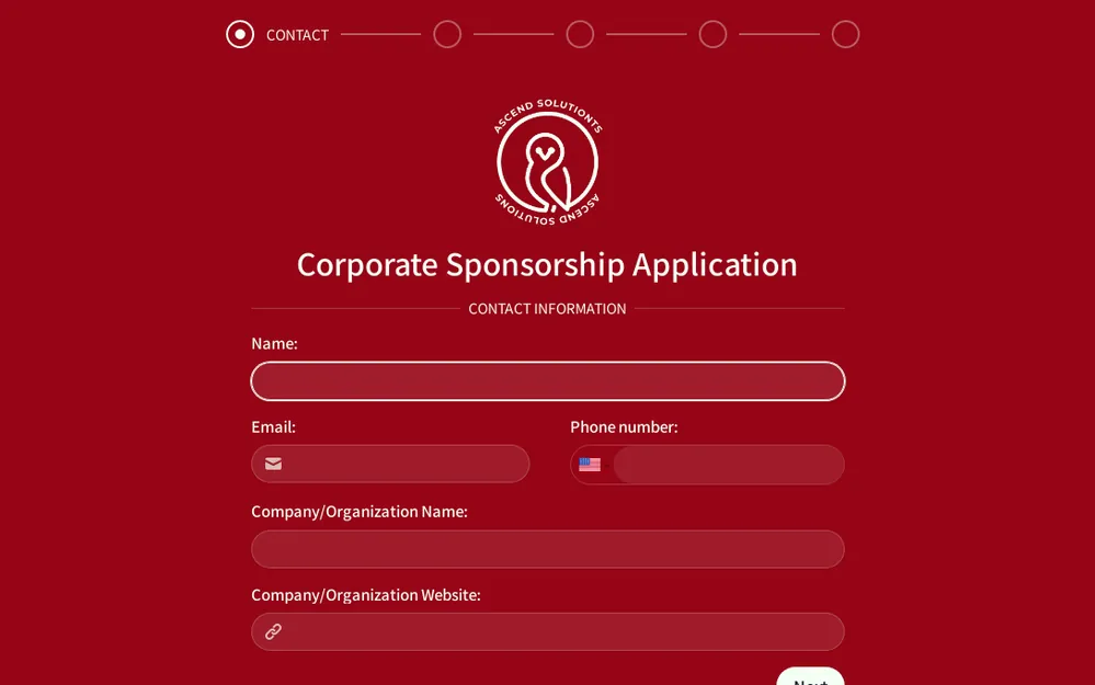 Corporate Sponsorship Application Form Template template preview