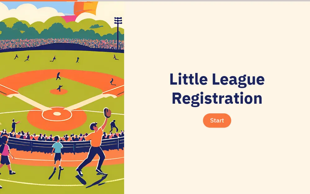 Little League Registration Form Template template preview