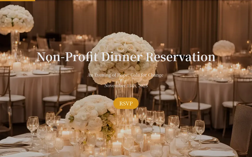 Non-Profit Dinner RSVP Form Template template preview