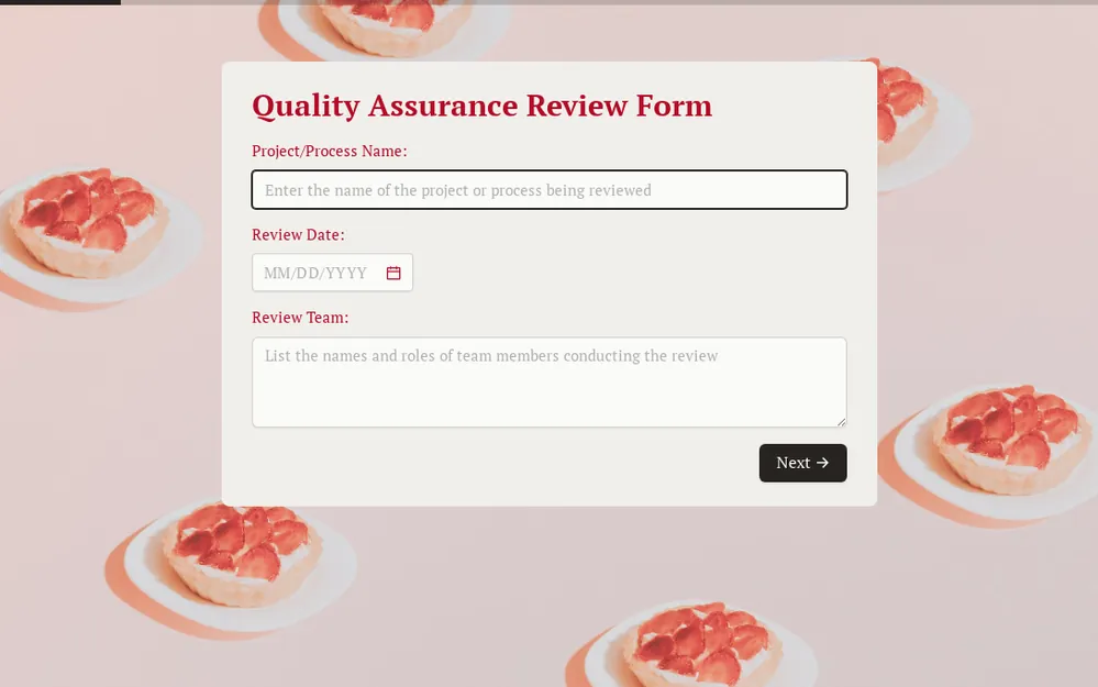 Quality Assurance Review Form Template template preview
