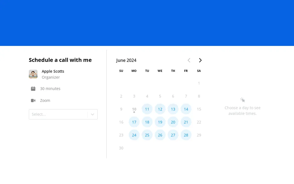 Schedule a Call with Me Form Template template preview
