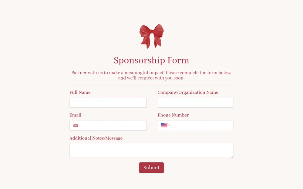 Sponsorship Form Template template preview