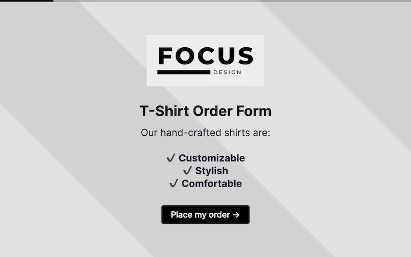 T Shirt Order Form Template template preview