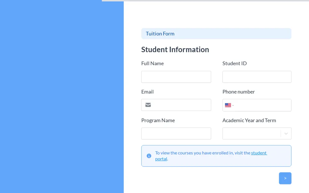Tuition Form Template template preview