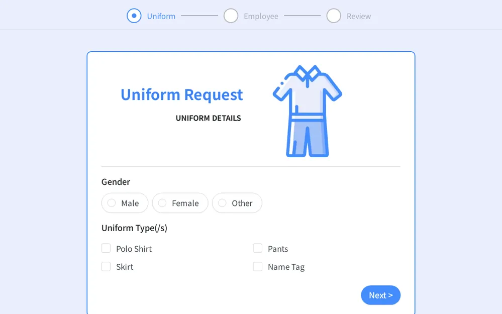 Uniform Request Form Template template preview