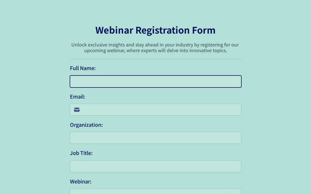 Webinar Registration Form Template template preview