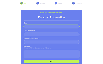 Info form page preview