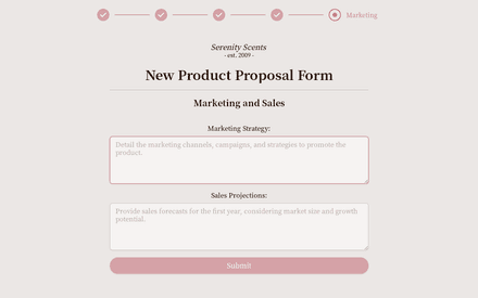 Marketing form page preview