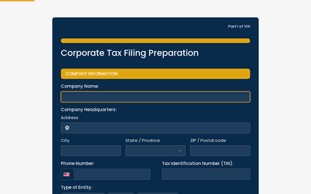 Company form page preview