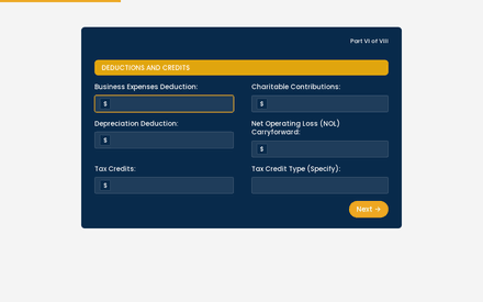 Deductions form page preview