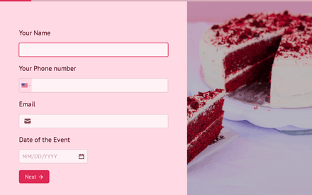 Customer Information form page preview