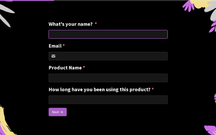 Personal Information form page preview