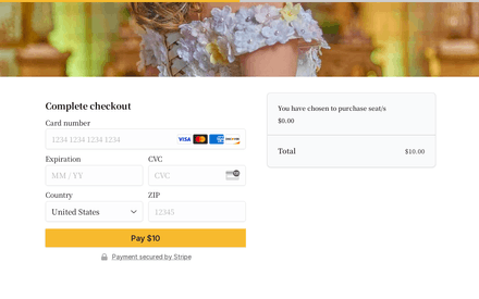 Payment form page preview