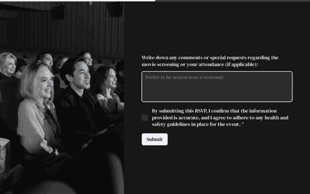 Comments form page preview