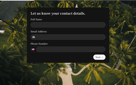 Contact form page preview