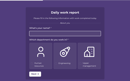 Basic information form page preview