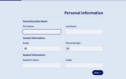 Info form page preview