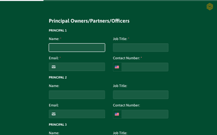 Key Stakeholders form page preview