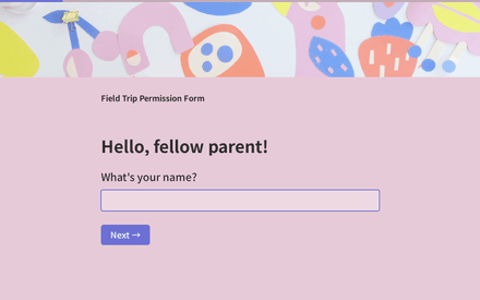 Name form page preview