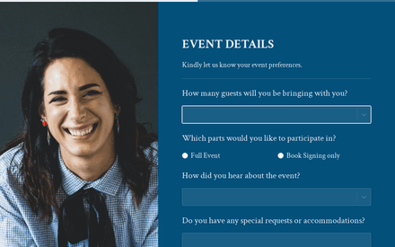 Event form page preview