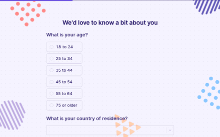 Customer information form page preview