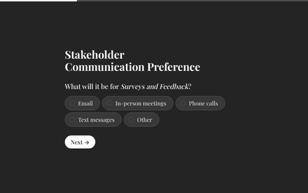 Feedback form page preview