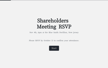 Shareholders Meeting RSVP Form form page preview