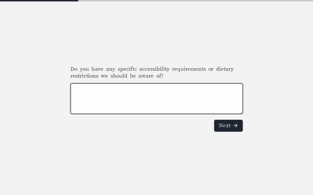 Accessibility and Diet form page preview