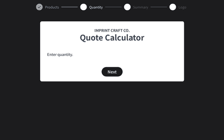 Quantity form page preview