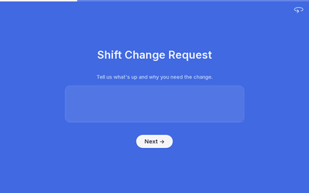 Reason form page preview