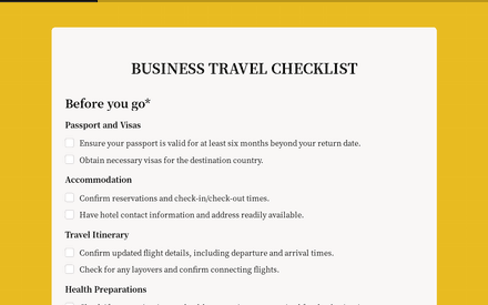 Before form page preview